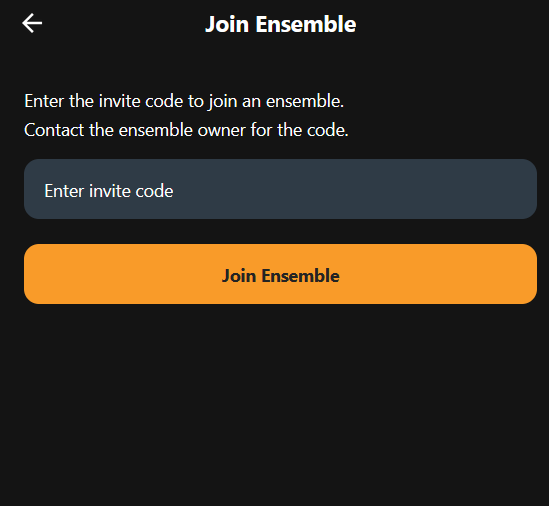 Join Ensemble Screen
